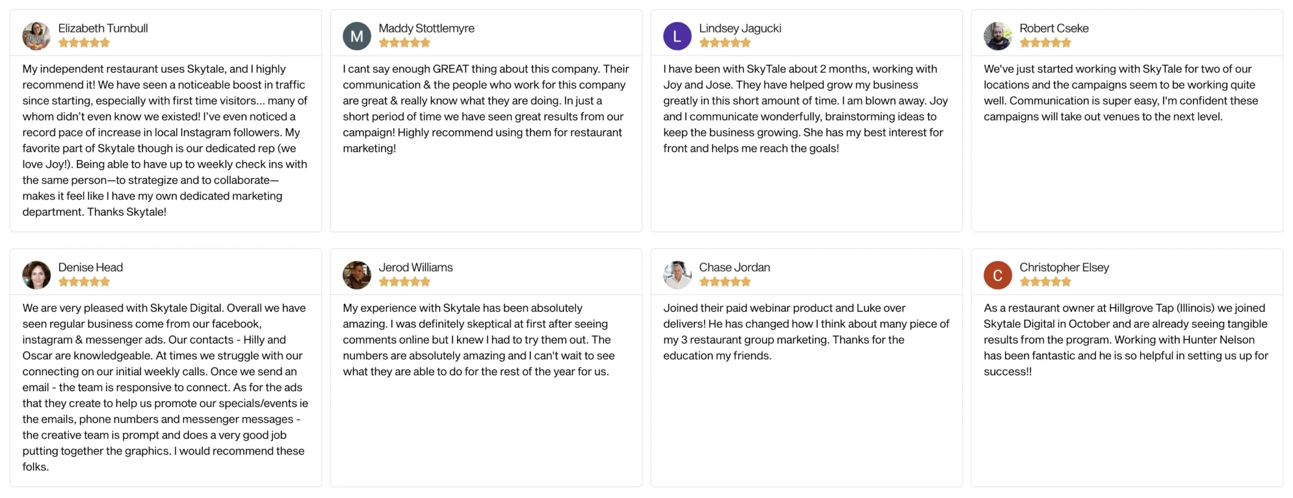 screenshot of restaurant growth's google business profile reviews